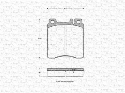 MAGNETI MARELLI 363702160572 -  Комплект тормозных колодок, дисковый тормоз